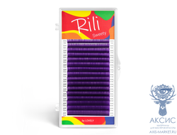 Ресницы фиолетовые Rili Sweety - 16 линий - MIX