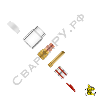 Набор газовой линзы горелки TIG ПТК Crystal 2 ф2.4мм сопло прозрачное ф12х30мм для TIG-17,18,26