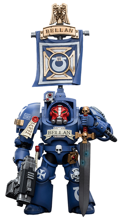 Сержант-Терминатор Ультрамаринов (Warhammer 40k) - КОЛЛЕКЦИОННАЯ ФИГУРКА 1/18 Ultramarines Terminators Sergeant Bellan (JT6663) - JOYTOY