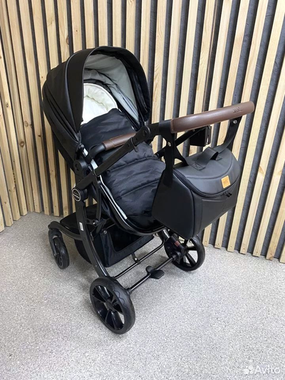 Детская коляска 2 в 1 Farfello Aimile Original Парижская ночь Экокожа