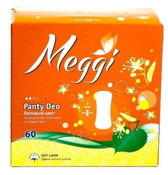 MEGGI Прокладки гигиенические на каждый день PANTY DEO Липовый цвет 60шт  MEG4861