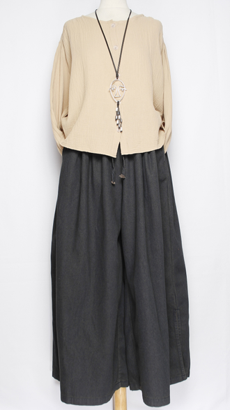 Рубашка Бохо "Муслин без ворота1" бежевая р.50,52,54,56,58,60