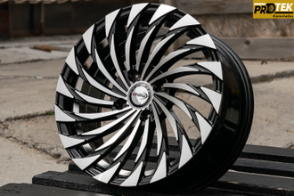 Комплект дисков R15 6,5J ET+35 4*100 RGW 2658 Черный с полированными лучами (T402)