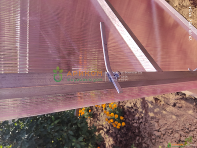 Теплица "Капелька Цинк 25х25" (оцинкованный каркас 25х25 мм, шаг дуги 0,66 метр)