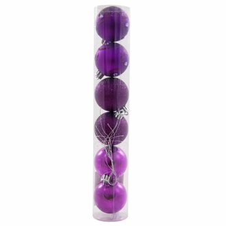 Набор из 6-ти пластиковых шаров, 5 см, цвет-фиолетовый 37873