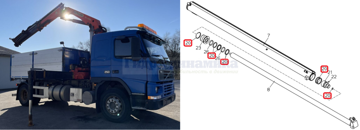 Гидравлическая КМУ PK17000 производства Epsilon/Palfinger c комплектом уплотнений