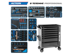 Набор инструментов 327 предметов, "ACTION", в серой тележке KING TONY 9G38-327MRVG