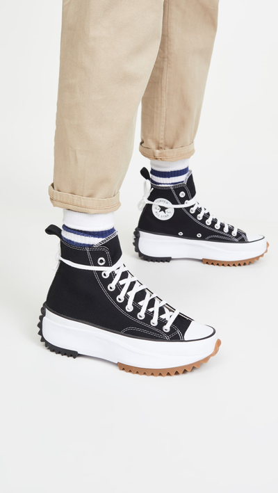 С чем носить кеды Converse Run Star Hike High Top Platform черные высокие кеды на платформе