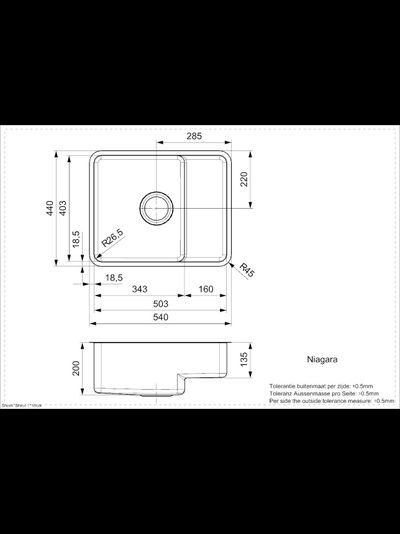 Мойка Reginox Niagara L Left OKG matt