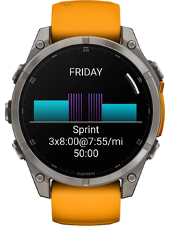 Часы Garmin Fenix 8 —47mm AMOLED Sapphire Titanium Spark Orange / Graphite