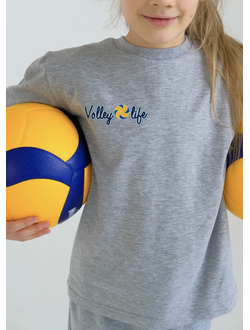 ТРЕНИРОВОЧНЫЙ КОСТЮМ VOLLEYLIFE СЕРЫЙ МЕЛАНЖ детский (130-150 см)