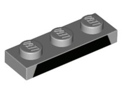 Plate 1 x 3 with Black Trapezoid Pattern, Light Bluish Gray (3623pb023 / 6414137)