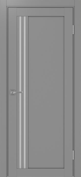 Межкомнатная дверь "Турин-555" серый (стекло сатинато)