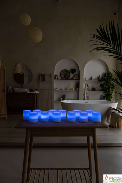 Набор LED свечей с парафиновыми плафонами (9,2*10см - 12шт), "Цветной"