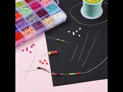 Набор гибких игл с очень большим ушком для нанизывания бисера и бусин - 6 штук