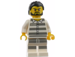 Mountain Police - Jail Prisoner 50380 Prison Stripes, Black Hair, Beard, n/a (cty0871)