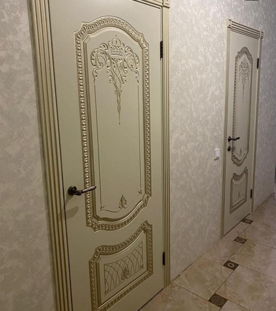 СОЛО NEW В3. СЛОНОВАЯ КОСТЬ/ ПАТИНА БЕЛОЕ ЗОЛОТО. ПОЛОТНО ГЛУХОЕ