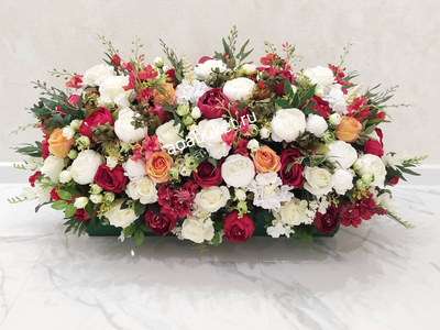 Композиция из искусственных цветов - большой букет - Фламенко № ОС002 - для оформления президиума