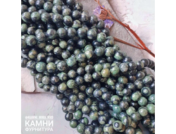 "Яшма кембаба" риолит с включениями кварца, шары 6,5-6,9/8,3-8,5/10,4-10,6/12,6-12,8 мм, цена за нить 19 см