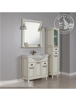 АКВАТОН. Тумба-умывальник "Жерона 105" 1A158601GEM40 белое золото с раковиной "Лаура" 1050 68-R.01.01