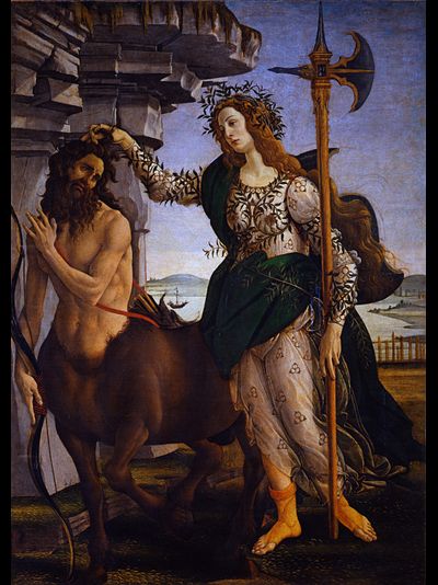 Картина обогреватель, репродукция Сандро Боттичелли Паллада и Кентавр