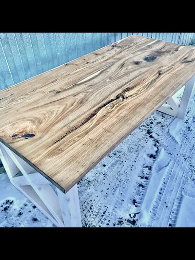 стол из слэба карагача натурального цвета