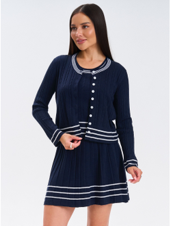 Костюм вязаный трикотажный теплый 3 в 1 юбка топ кардиган (копия)