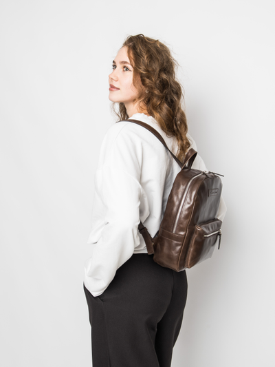 Женский кожаный рюкзак Anzolla brown (арт. 3040-02)