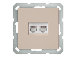 1L242AC Розетка компьютерная двойная RJ45, бежевый кашемир