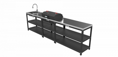 Стол-гриль с решёткой из нержавеющей стали