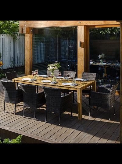 Обеденный комплект Aura 215 см на восемь персон с креслами