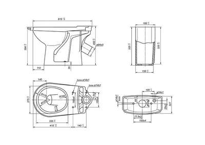 Унитаз-компакт Элисса черный "Оскольская керамика"