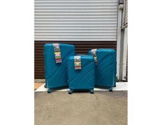Комплект из 3х чемоданов Impreza Sea Полипропилен S,M,L Бирюзовый