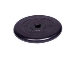 Диск обрезиненный Barbell Atlet d 31 мм чёрный 20 кг