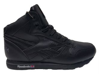 Кроссовки Reebok Classic Mid черные зимние с мехом