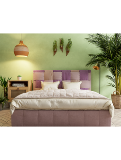 Кровать односпальная, двуспальная, MyCloud Оливия с подъемным механизмом, бельевым ящиком, мягкое изголовье, спинка комбинированная