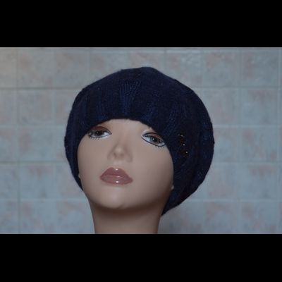 Берет синий из шерсти и мохера Vizio Италия 5294