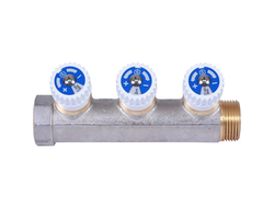 Коллектор STOUT распределительный 3/4", 3 отвода 1/2" плоское уплотнение (Арт. SMB 6852 341203)