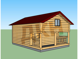 Баня 1,5 этажа. 6 на 6 веранда 2 на 6