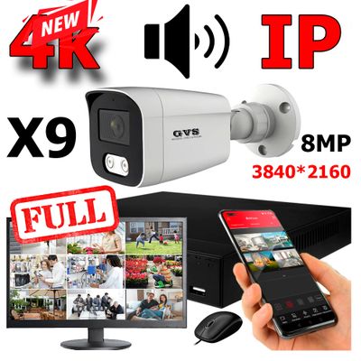 Комплект IP-камер 8 Мегапикселей с записью звука «GVS DS-V9 IP 4K Full»
