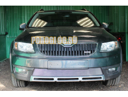 Защита радиатора Skoda Octavia A7 Scout 2013-2017 chrome