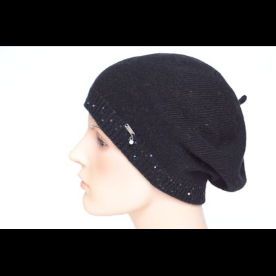 Черный кашемировый берет женский Vizio Италия 9000 В фото