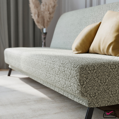 Чехол на 3х местный диван Без подлокотников , диван-книжку, диван Клик-кляк  Жаккард Вензель Серый. Россия