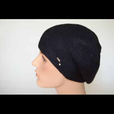 Черный женский берет из альпака и шелка Vizio Италия 7000