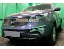 Защита радиатора KIA Sportage 2014-2016 (Classic) black верх