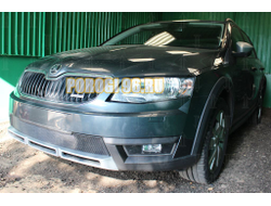 Защита радиатора Skoda Octavia A7 Scout 2013-2017 black