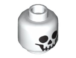 Minifigure, Head Skull Standard Pattern - Hollow Stud, White (3626cpb0001 / 4651445 / 6008095 / 82359)