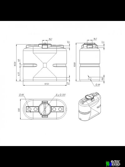 Емкость Экопром S 500 л черная