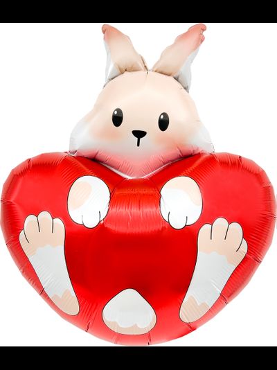 Шар 21"/53 см "Зайка с сердечком" Китай
