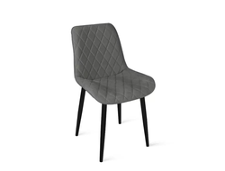 Стул OSCAR (ОСКАР) Черный муар/Велюр L002 серо-бежевый